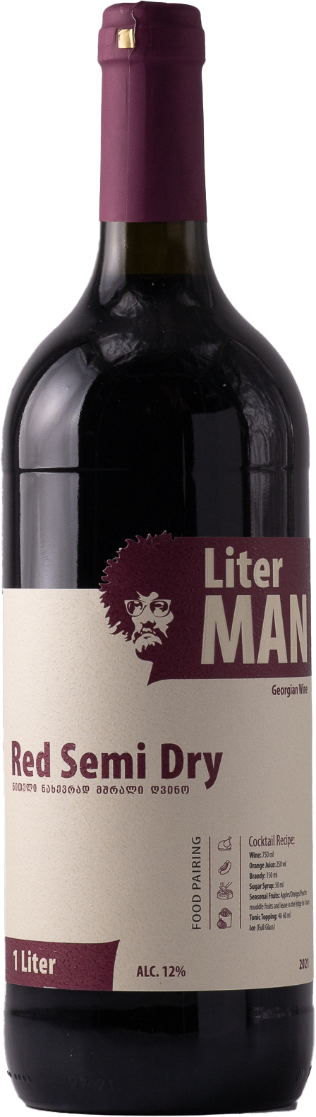 Liter MAN Red Semi Dry Shilda - Сеть винных магазинов Wine Gallery 